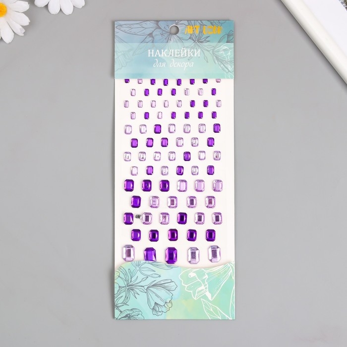 Наклейка пластик стразы Наклейка пластик стразы "Прямоугольные разных размеров" МИКС 9х16,5 см