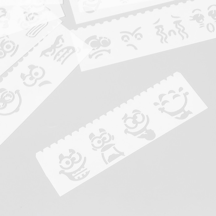 Трафарет с фигурным краем "Рожицы" набор 8 шт 18,3х5,5 см