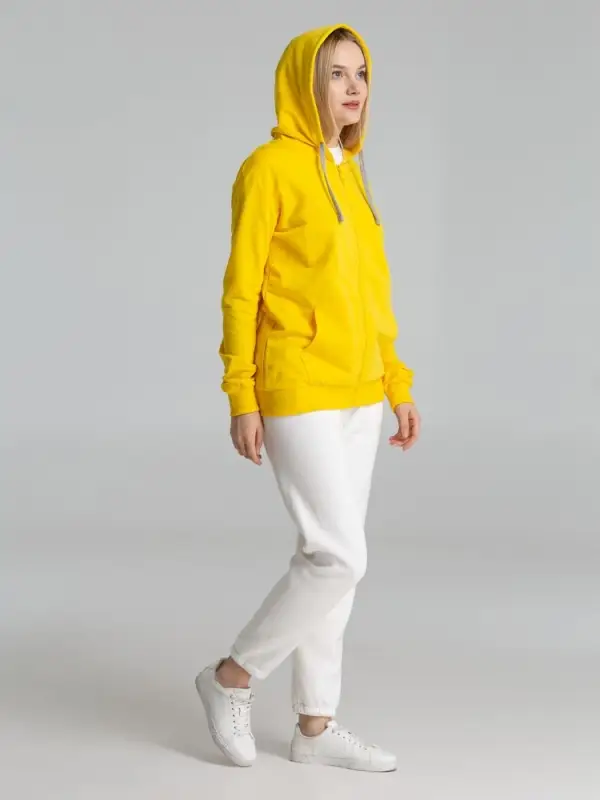Толстовка на молнии с капюшоном Unit Siverga желтая, размер 4XL