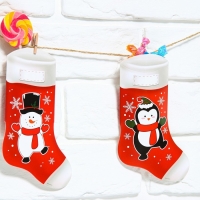 Гирлянда с прищепками новогодняя &laquo;Новогодние носочки&raquo;, на Новый год, красная, длина 1.5 м.