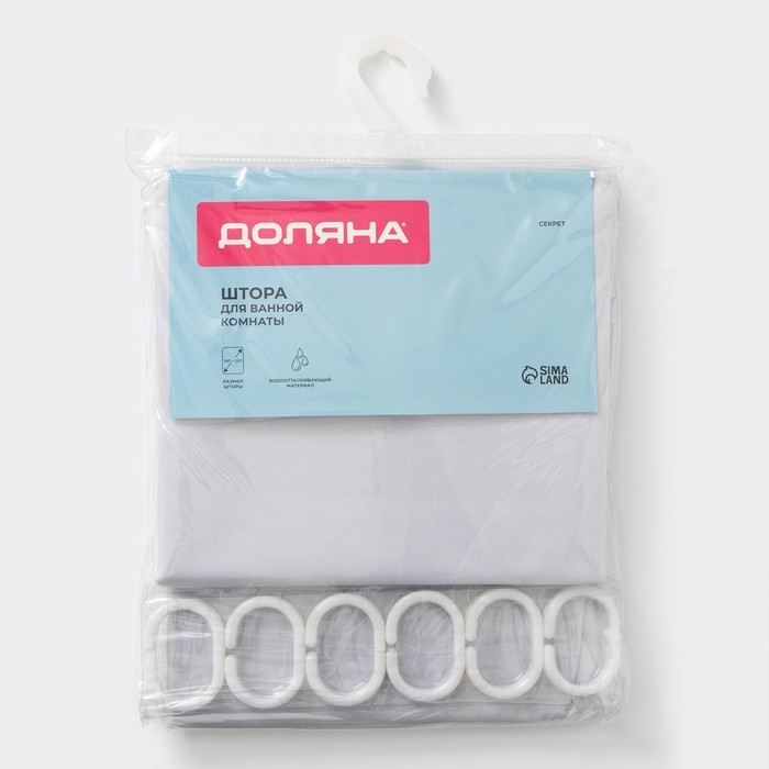 Штора для ванны Доляна &laquo;Секрет&raquo; с люверсами, 180&times;180 см