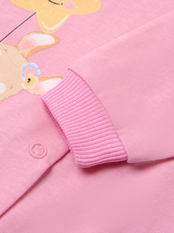 Комбинезон детский с закрытыми ножками "Зайка", цвет розовый, рост 74