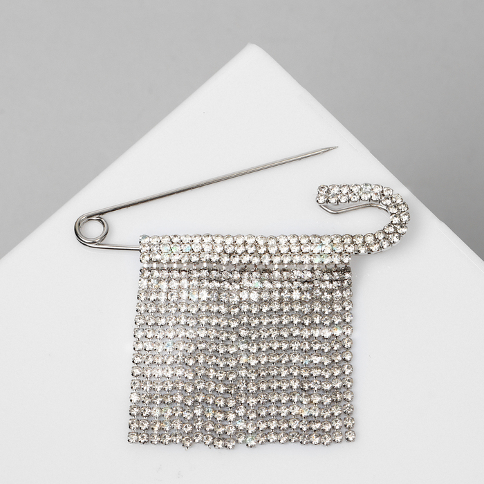 Булавка &laquo;Торжество&raquo; дождик, 7см, цвет белый в серебре