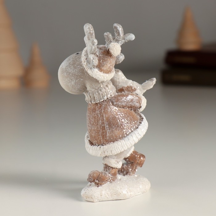 Сувенир полистоун Сувенир полистоун "Вёселый лось с птичкой" 5,5х4,5х10 см