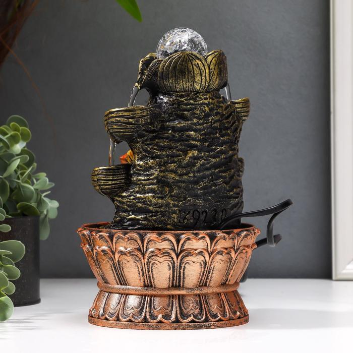 Фонтан настольный от сети, подсветка "Старец" 22,5х15х15 см