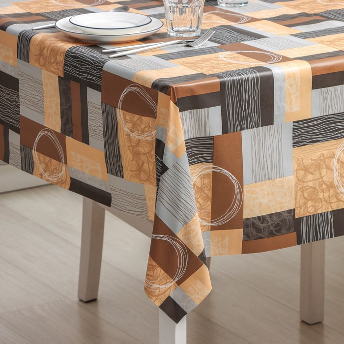 Клеёнка на стол на нетканой основе Доляна &laquo;Милт&raquo;, ширина 140 см, рулон 20 м, цвет коричневый