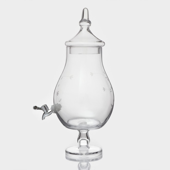 Диспенсер для напитков стеклянный &laquo;Фреш&raquo;, 6 л, 21&times;50 см