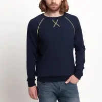 Джемпер Stitch с контрастной отделкой, синий с зеленым, размер S