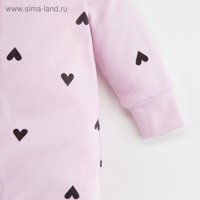 Комбинезон Крошка Я &laquo;Сердечки&raquo;, цвет розовый, рост 86-92 см
