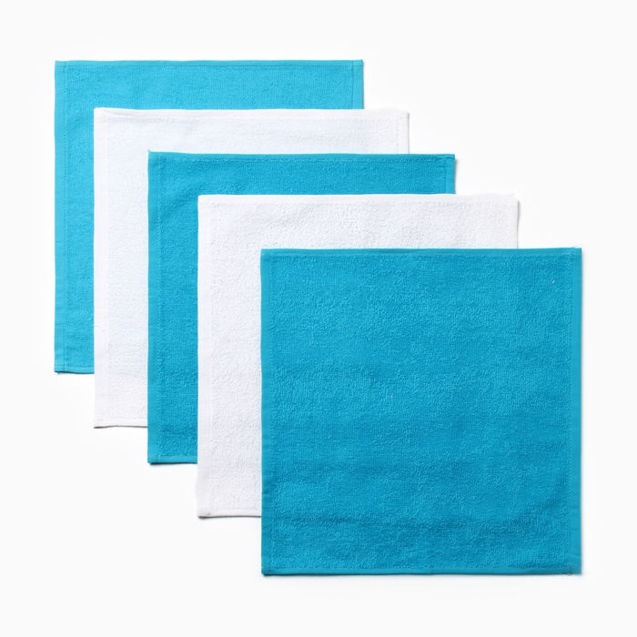 Набор махровых полотенец Этель Набор махровых полотенец Этель "Мишка в лесу" 30х30 см -5шт, 100% хл, 340гр/м2