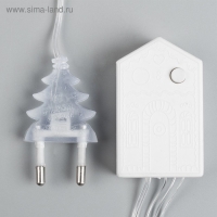 Гирлянда &laquo;Нить&raquo; 5 м с насадками &laquo;Игла&raquo;, IP20, прозрачная нить, 50 LED, свечение белое, 8 режимов, 220 В