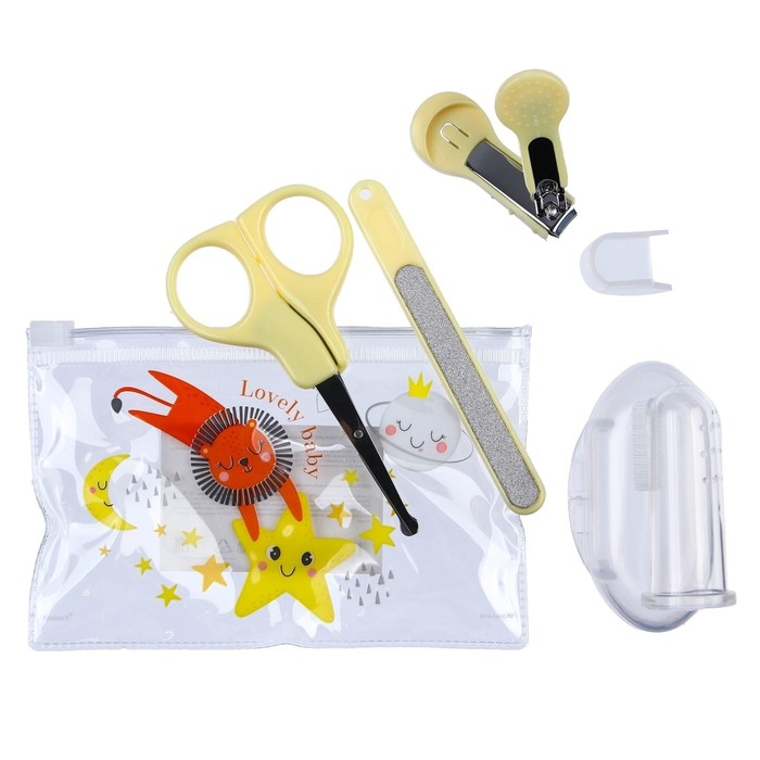 Набор маникюрный детский «Наше Чудо», 4 предмета: ножнички, книпсер, пилочка, щётка Набор маникюрный детский «Наше Чудо», 4 предмета: ножнички, книпсер, пилочка, щётка