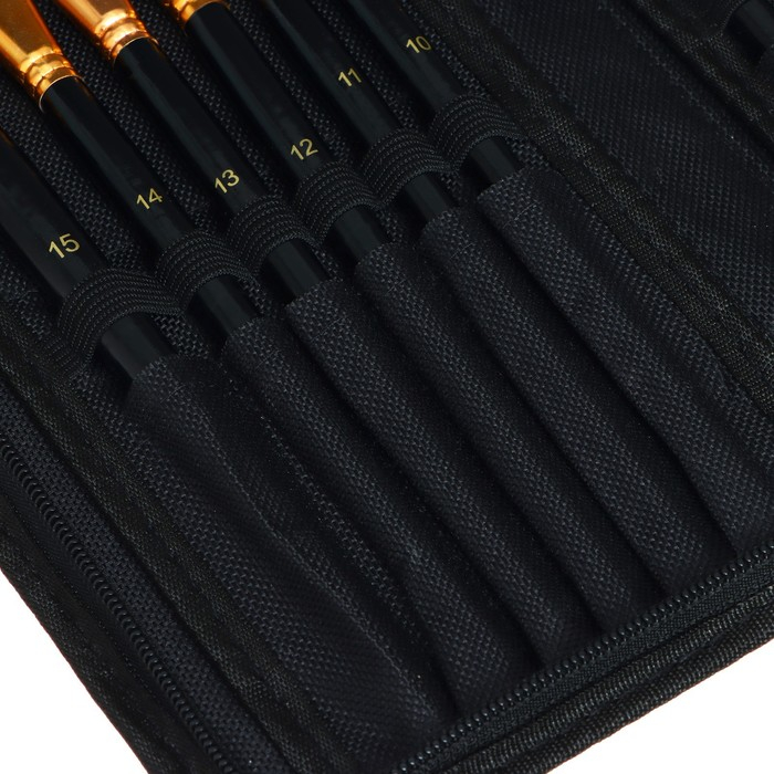 Набор кистей Calligrata, нейлон, 15 штук, в пенале-подставке