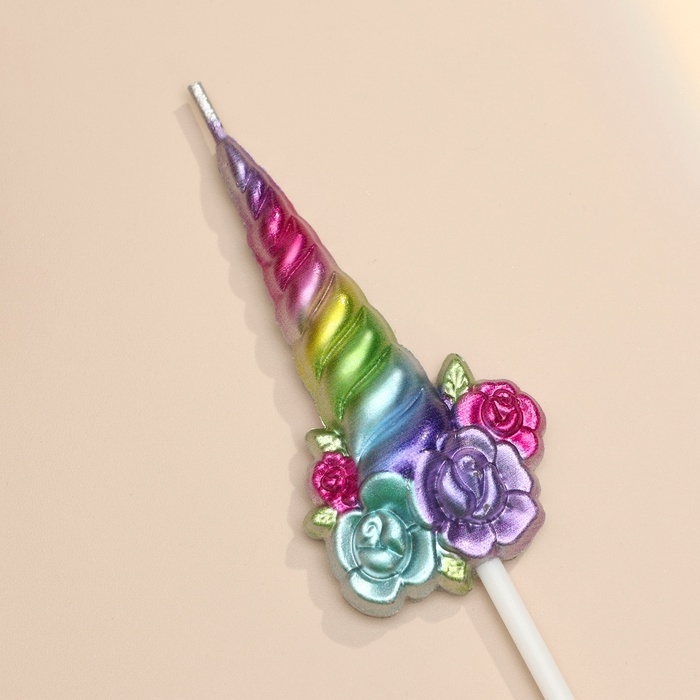 Набор свечей для торта, 3 шт Набор свечей для торта, 3 шт "Волшебный единорог", разноцветные