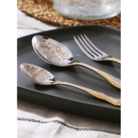 Набор столовых приборов &laquo;Тройка&raquo;, 18 предметов, толщина 2 мм, художественная роспись по нитрид-титановому покрытию
