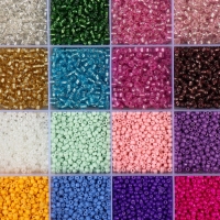 Бисер стекло 12/0 в шкатулке "Яркий" 24 цвета 19х13,5х1,8 см Бисер стекло 12/0 в шкатулке "Яркий" 24 цвета 19х13,5х1,8 см