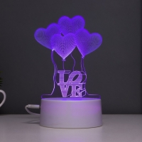 Светильник сенсорный "Четыре сердца" LED 7 цветов USB/от бат. белый RISALUX Светильник сенсорный "Четыре сердца" LED 7 цветов USB/от бат. белый RISALUX