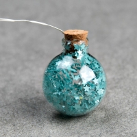 Гирлянда &laquo;Нить&raquo; 1.6 м с насадками &laquo;Бирюзовые шарики&raquo;, IP20, серебристая нить, 15 LED, батарейки ААх2 (нет в комплекте), свечение белое