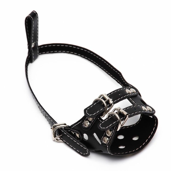 Намордник из прессованной кожи регулируемый, №1, ДН 4,5 см, ОМ 13-20 см, чёрный Намордник из прессованной кожи регулируемый, №1, ДН 4,5 см, ОМ 13-20 см, чёрный