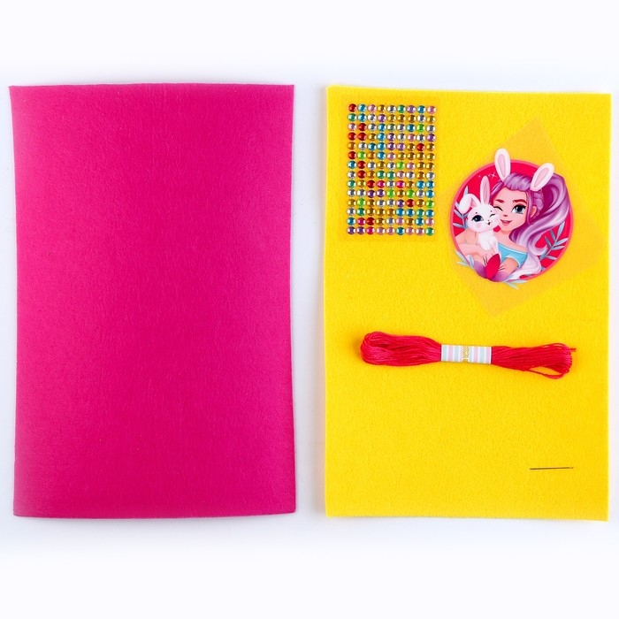 Набор для создания шкатулки из фетра &laquo;&lrm;Волшебная зайка&raquo;&lrm; с термонаклейкой