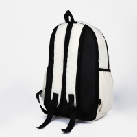 Рюкзак школьный из текстиля на молнии, 3 кармана, кошелёк, цвет белый Рюкзак школьный из текстиля на молнии, 3 кармана, кошелёк, цвет белый