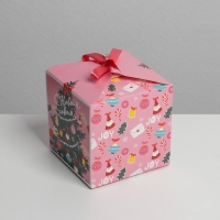 Коробка подарочная новогодняя складная «Наряжаем ёлку», 12 х 12 х 12 см, Новый год Коробка подарочная новогодняя складная «Наряжаем ёлку», 12 х 12 х 12 см, Новый год