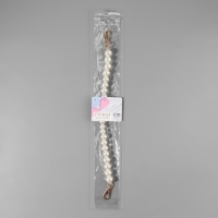 Ручка для сумки, жемчужные бусы, d = 12/14/16 мм, 39 см, цвет белый/золотой