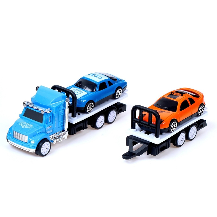 Грузовик инерционный &laquo;Автовоз&raquo;, с 2 машинками, МИКС