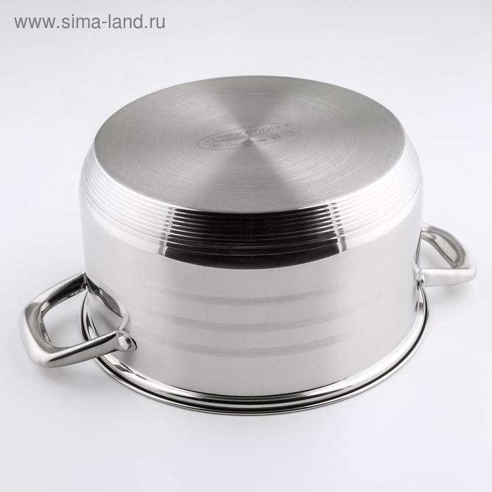 Кастрюля &laquo;Элис&raquo;, 5,5 л, d=24 см, стеклянная крышка, капсульное дно, индукция