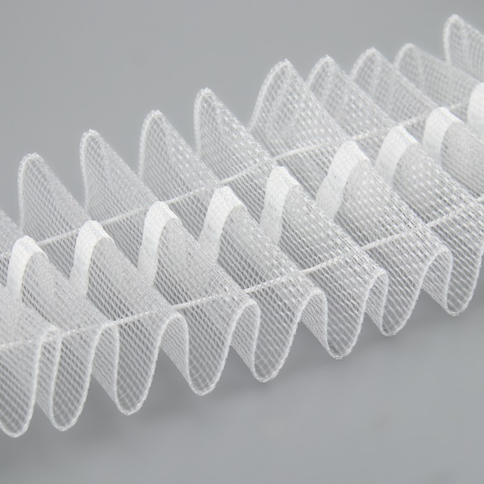 Шторная лента классическая, органза, 4 см, 50 &plusmn; 1 м, цвет прозрачный