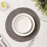 Салфетка сервировочная на стол Доляна &laquo;Дуо&raquo;, d=30 см, цвет коричневый