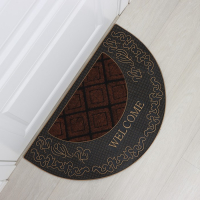 Коврик придверный полукруглый Доляна &laquo;Welcome узорный&raquo;, 45&times;74 см