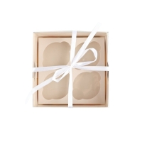 Коробка для капкейков, кондитерская упаковка, 4 ячейки &laquo;8 Марта&raquo;, 16 х 16 х 10 см