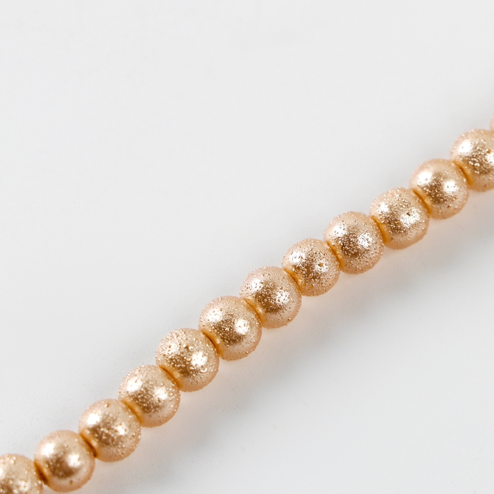 Бусины из стекла, набор 140 шт., размер 1 шт. &mdash; 6 мм, цвет золотой