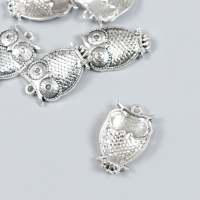 Декор для творчества металл "Филин на ветке" набор 6 шт серебро 1,8х2,9 см Декор для творчества металл "Филин на ветке" набор 6 шт серебро 1,8х2,9 см