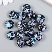 Бусины для творчества пластик "Мраморные. Фиолетово-голубой" набор 15 шт 1,7х1,7х1 см Бусины для творчества пластик "Мраморные. Фиолетово-голубой" набор 15 шт 1,7х1,7х1 см