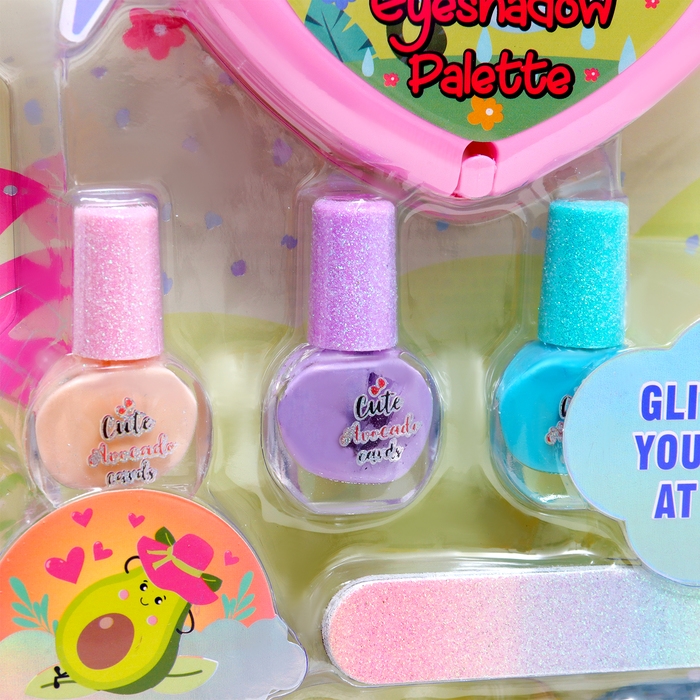 Набор косметики для девочки Набор косметики для девочки "Авокадо", с палеткой теней