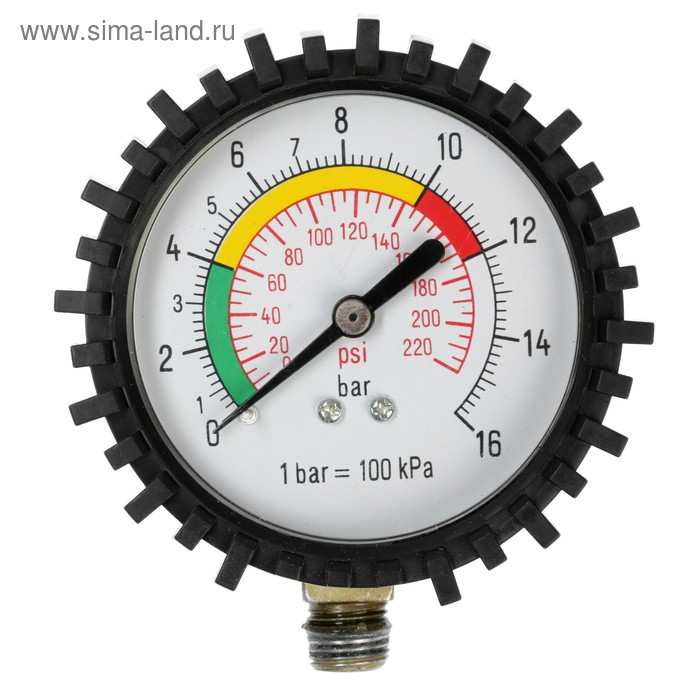 Манометр механический, зажим, резиновый шланг 18 см