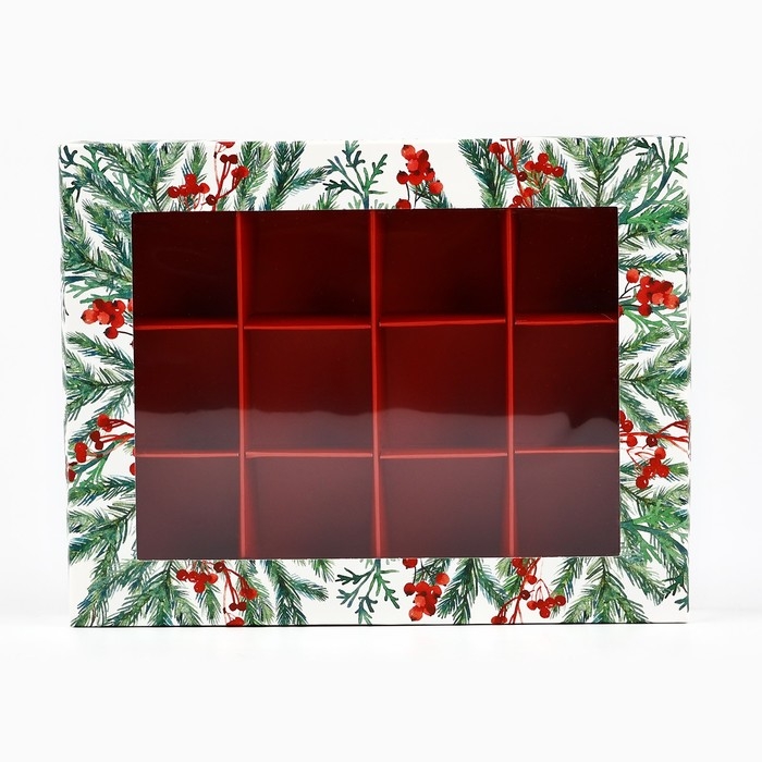 Коробка складная под 12 конфет &laquo;Новогодний аромат&raquo;, 14.4 х 18.4 х 3.8 см, Новый год