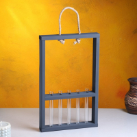 Кашпо деревянное 26×5×40 см с 5 колбами 15 см "Рамка Экстра Слим", чёрный Дарим Красиво Кашпо деревянное 26×5×40 см с 5 колбами 15 см "Рамка Экстра Слим", чёрный Дарим Красиво