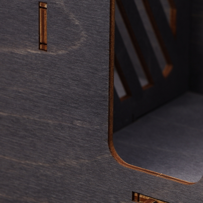 Подставка - органайзер деревянный Доляна &laquo;Барный&raquo;, под стаканы, крышки, трубочки, салфетки, 29,4&times;29,4&times;29,4 см, цвет тёмный