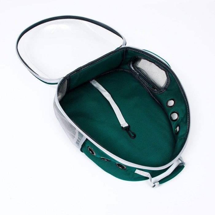 Рюкзак для переноски кошек и собак, прозрачный, 31 х 28 х 42 см, зелёный Рюкзак для переноски кошек и собак, прозрачный, 31 х 28 х 42 см, зелёный
