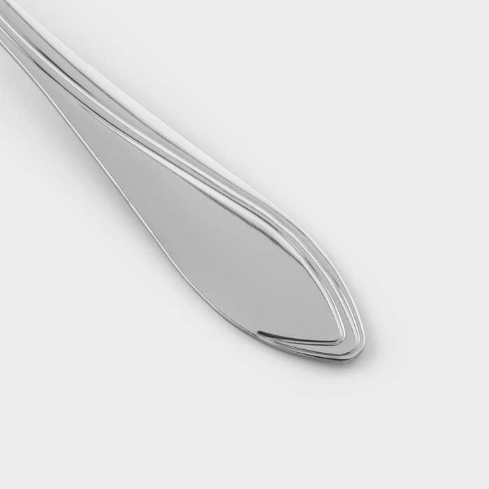 Ложка столовая &laquo;Волна&raquo;, h=19,5 см, толщина 2 мм, цвет серебряный