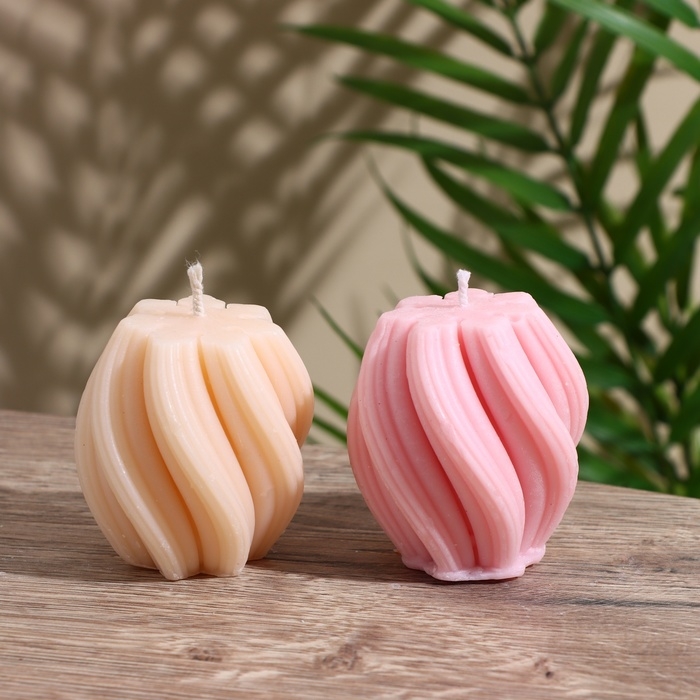 Свеча Свеча "Волнистые линии" 5х5х6 см, соевый воск МИКС