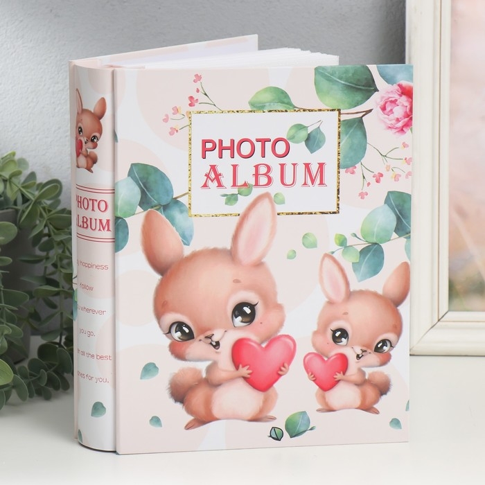 Фотоальбом на 200 фото 10х15 см "Любящие зайки" МИКС 26х20,5х5,6 см