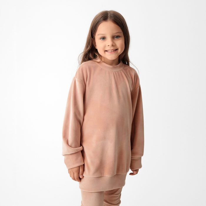 Костюм детский (свитшот, леггинсы) KAFTAN Plushy р.32 (110-116), бежевый
