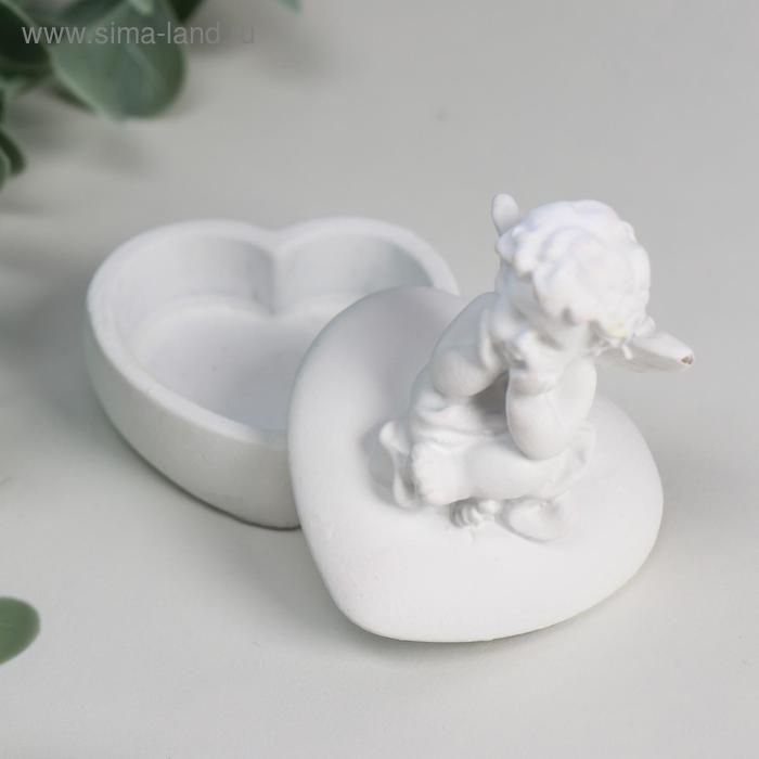 Сувенир полистоун шкатулка Сувенир полистоун шкатулка "Белоснежный ангел на сердечке" МИКС 6,3х4,7х4,7 см
