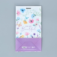 Пакет подарочный с лентой, упаковка, &laquo;Красота внутри&raquo;, 13 х 23 х 7 см