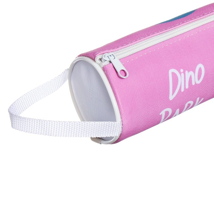 Пенал-тубус школьный на молнии Пенал-тубус школьный на молнии "Динозаврик" Calligrata, розовый