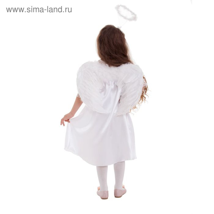 Карнавальный костюм &laquo;Ангел&raquo;, платье, рукав 3/4 гипюр, нимб, крылья, р-р 28, рост 98-104 см